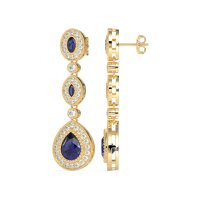 Dangling Halo Pear & Marquise Earrings