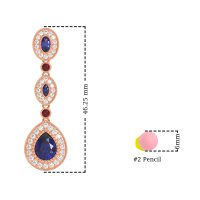 Dangling Halo Pear & Marquise Earrings