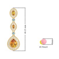Dangling Halo Pear & Marquise Earrings