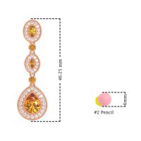 Dangling Halo Pear & Marquise Earrings