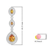 Dangling Halo Pear & Marquise Earrings