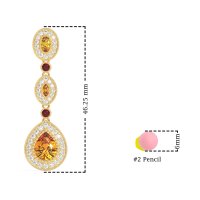 Dangling Halo Pear & Marquise Earrings