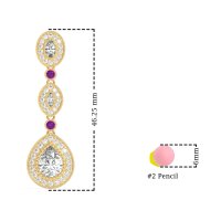 Dangling Halo Pear & Marquise Earrings