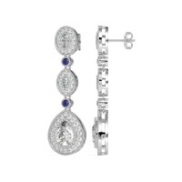 Dangling Halo Pear & Marquise Earrings