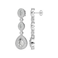 Dangling Halo Pear & Marquise Earrings