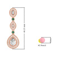 Dangling Halo Pear & Marquise Earrings