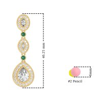 Dangling Halo Pear & Marquise Earrings