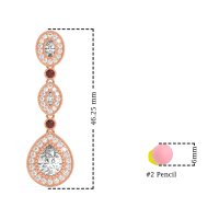 Dangling Halo Pear & Marquise Earrings