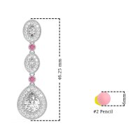 Dangling Halo Pear & Marquise Earrings