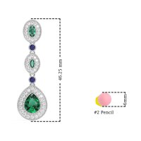 Dangling Halo Pear & Marquise Earrings