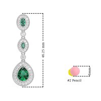 Dangling Halo Pear & Marquise Earrings