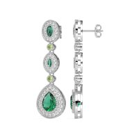 Dangling Halo Pear & Marquise Earrings