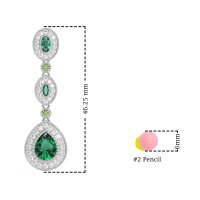 Dangling Halo Pear & Marquise Earrings