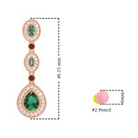 Dangling Halo Pear & Marquise Earrings