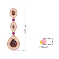 Dangling Halo Pear & Marquise Earrings