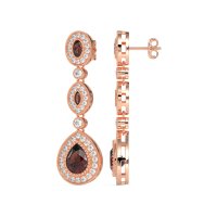 Dangling Halo Pear & Marquise Earrings