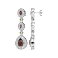 Dangling Halo Pear & Marquise Earrings
