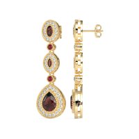 Dangling Halo Pear & Marquise Earrings