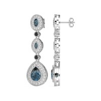 Dangling Halo Pear & Marquise Earrings