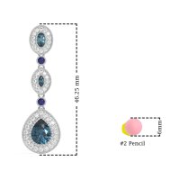 Dangling Halo Pear & Marquise Earrings