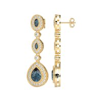 Dangling Halo Pear & Marquise Earrings