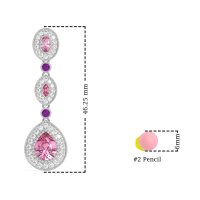 Dangling Halo Pear & Marquise Earrings