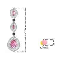 Dangling Halo Pear & Marquise Earrings
