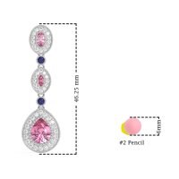 Dangling Halo Pear & Marquise Earrings