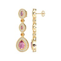 Dangling Halo Pear & Marquise Earrings