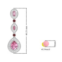 Dangling Halo Pear & Marquise Earrings