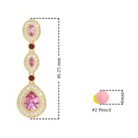 Dangling Halo Pear & Marquise Earrings