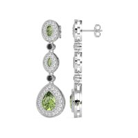 Dangling Halo Pear & Marquise Earrings