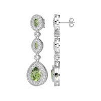 Dangling Halo Pear & Marquise Earrings