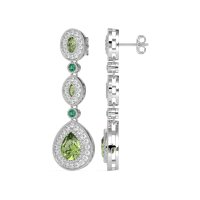 Dangling Halo Pear & Marquise Earrings