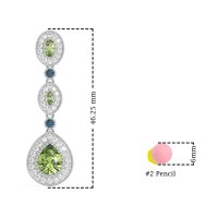 Dangling Halo Pear & Marquise Earrings