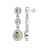 Dangling Halo Pear & Marquise Earrings