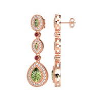 Dangling Halo Pear & Marquise Earrings