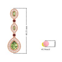Dangling Halo Pear & Marquise Earrings