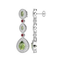 Dangling Halo Pear & Marquise Earrings