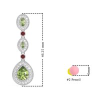 Dangling Halo Pear & Marquise Earrings