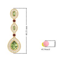 Dangling Halo Pear & Marquise Earrings