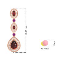Dangling Halo Pear & Marquise Earrings