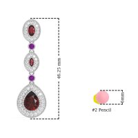 Dangling Halo Pear & Marquise Earrings