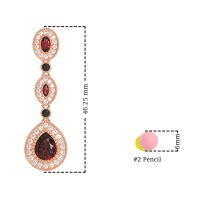Dangling Halo Pear & Marquise Earrings