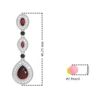 Dangling Halo Pear & Marquise Earrings