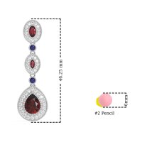 Dangling Halo Pear & Marquise Earrings