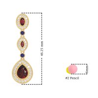 Dangling Halo Pear & Marquise Earrings