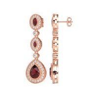 Dangling Halo Pear & Marquise Earrings