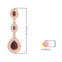 Dangling Halo Pear & Marquise Earrings