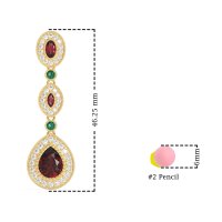 Dangling Halo Pear & Marquise Earrings